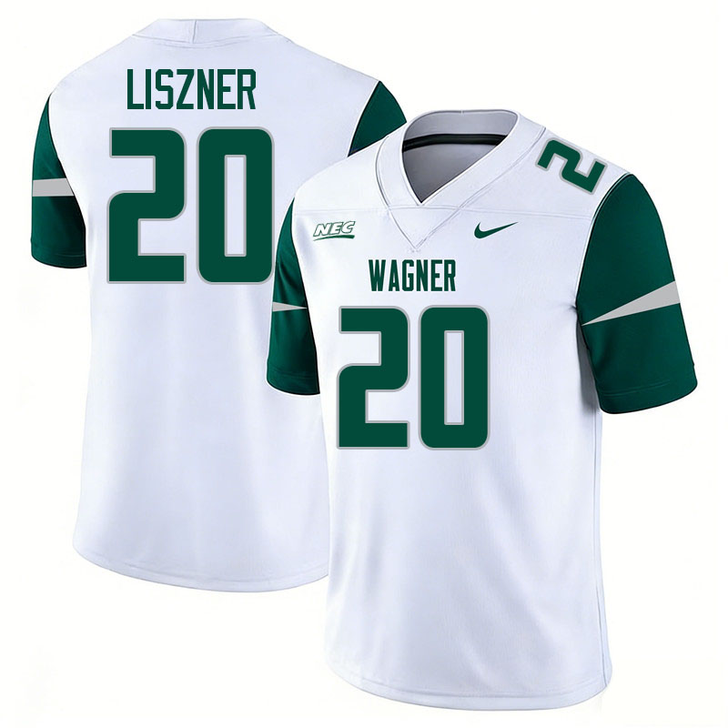 Wagner Seahawks #20 Ryan Liszner College Football Jerseys,Uniforms Stitched-White